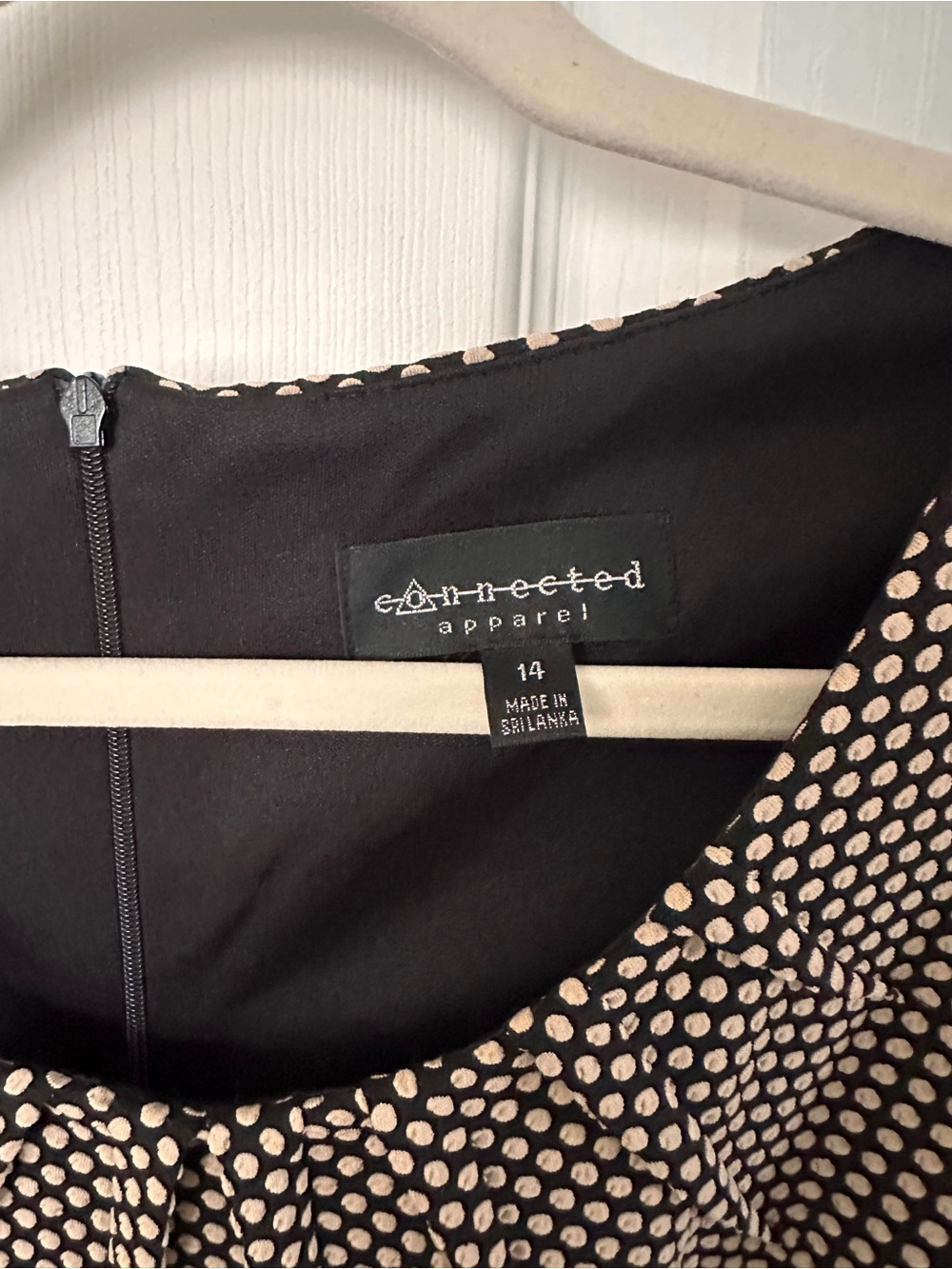 connected apparel Black and White Polka Dot Dress with Belt - Picture 4 of 4